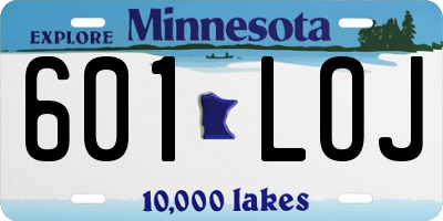 MN license plate 601LOJ