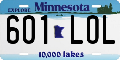 MN license plate 601LOL