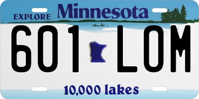 MN license plate 601LOM