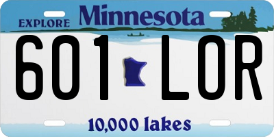 MN license plate 601LOR