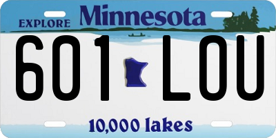 MN license plate 601LOU