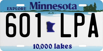 MN license plate 601LPA