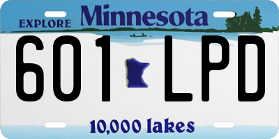 MN license plate 601LPD