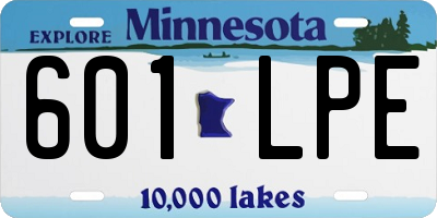 MN license plate 601LPE