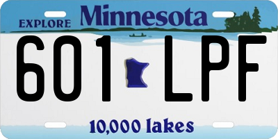 MN license plate 601LPF