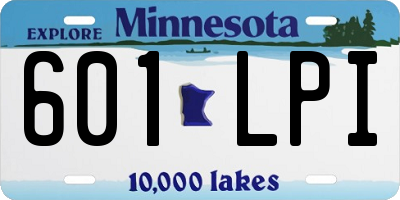 MN license plate 601LPI