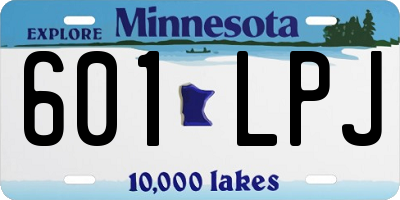 MN license plate 601LPJ