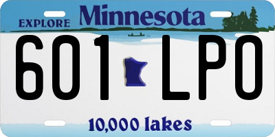 MN license plate 601LPO