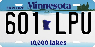 MN license plate 601LPU