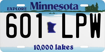 MN license plate 601LPW