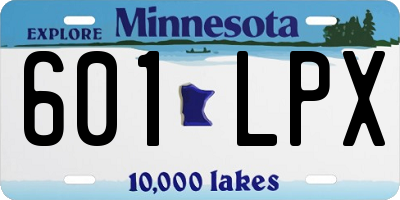 MN license plate 601LPX