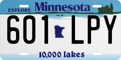 MN license plate 601LPY