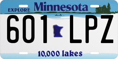 MN license plate 601LPZ