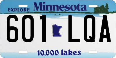 MN license plate 601LQA