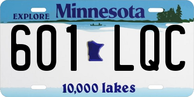 MN license plate 601LQC