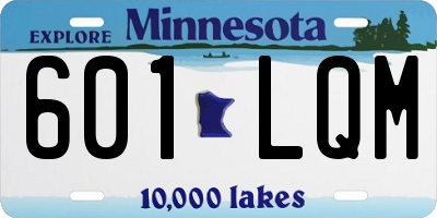 MN license plate 601LQM