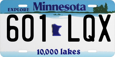 MN license plate 601LQX