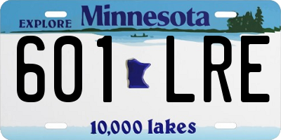 MN license plate 601LRE