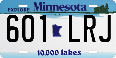 MN license plate 601LRJ