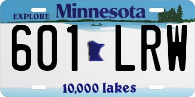 MN license plate 601LRW
