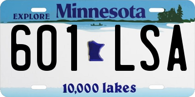 MN license plate 601LSA
