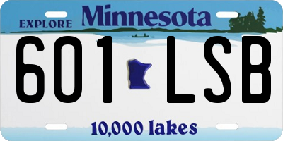 MN license plate 601LSB