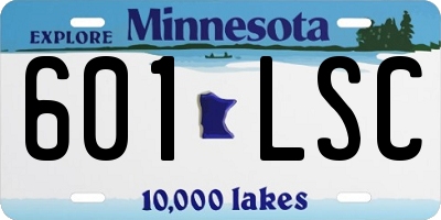 MN license plate 601LSC