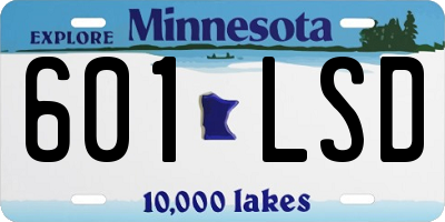 MN license plate 601LSD