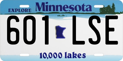 MN license plate 601LSE