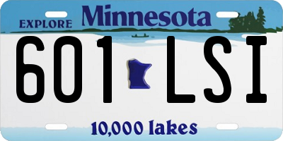 MN license plate 601LSI