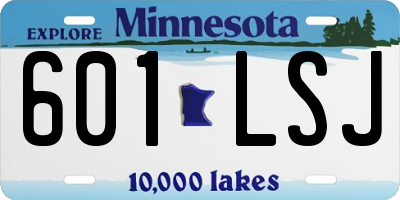 MN license plate 601LSJ