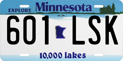 MN license plate 601LSK