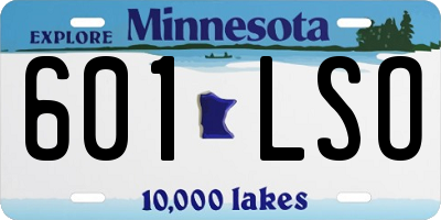 MN license plate 601LSO