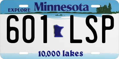 MN license plate 601LSP