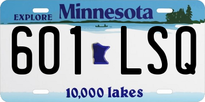 MN license plate 601LSQ
