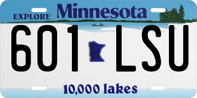 MN license plate 601LSU