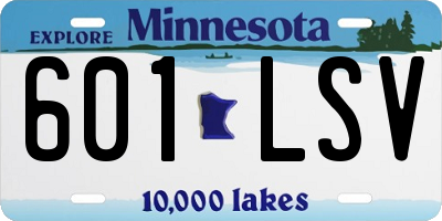 MN license plate 601LSV
