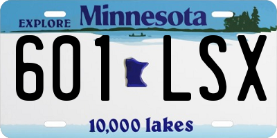 MN license plate 601LSX