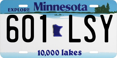MN license plate 601LSY