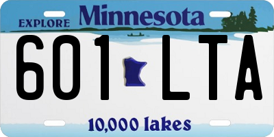MN license plate 601LTA