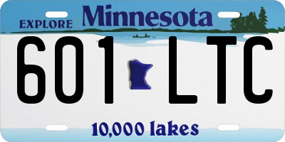 MN license plate 601LTC