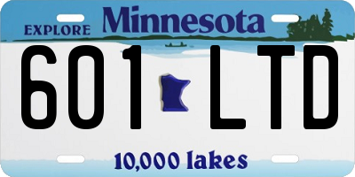 MN license plate 601LTD