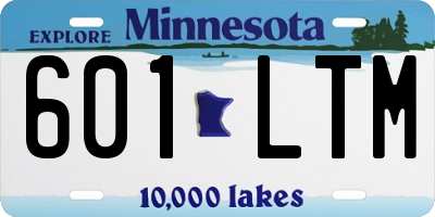 MN license plate 601LTM