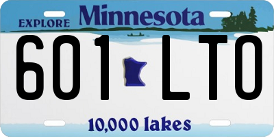 MN license plate 601LTO
