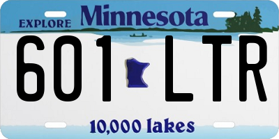 MN license plate 601LTR