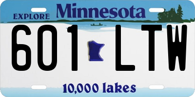 MN license plate 601LTW