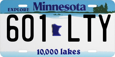 MN license plate 601LTY