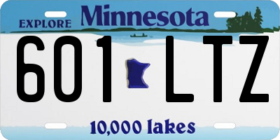 MN license plate 601LTZ