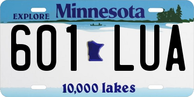 MN license plate 601LUA