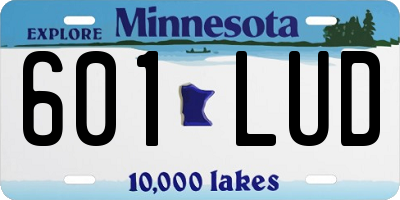 MN license plate 601LUD